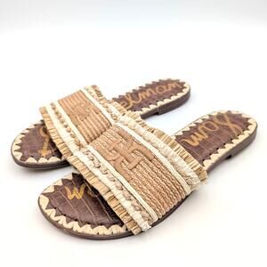 Sam Edelman Georgia Slide Sandal Open Toe Women's Tan Multi Size US8.5M EU39